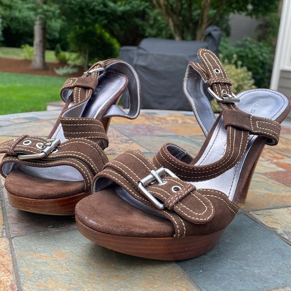 Marc Fisher brown sued heels, Sz 8 worn only a few times. - Picture 5 of 11